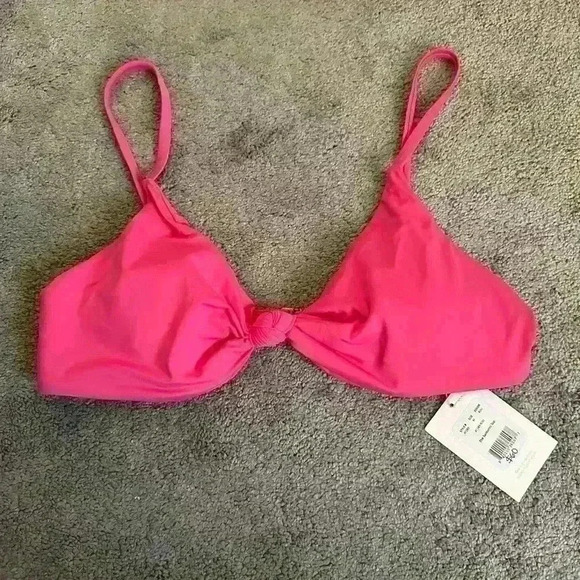 Andie Swim The Santorini Bikini Top Hot Pink Size Medium - Picture 1 of 4